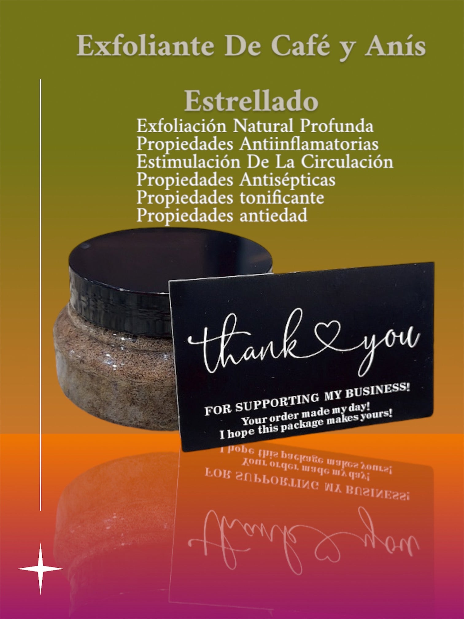 Exfoliante de café y anís estrellado anti manchas y reafirmar la piel